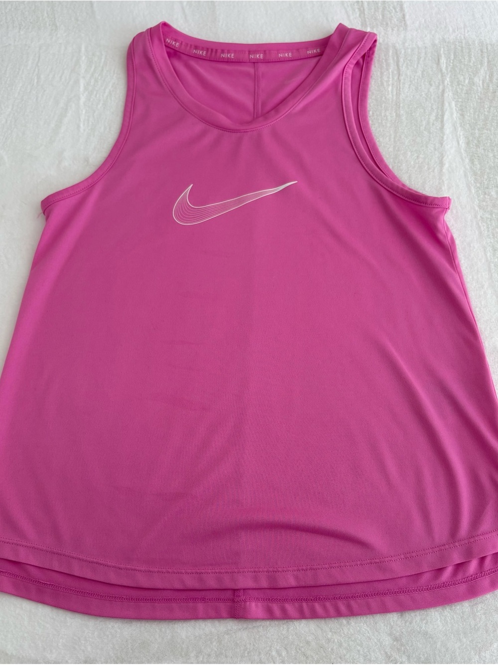 Nike Hot Pink Performance Tank with White Swoosh